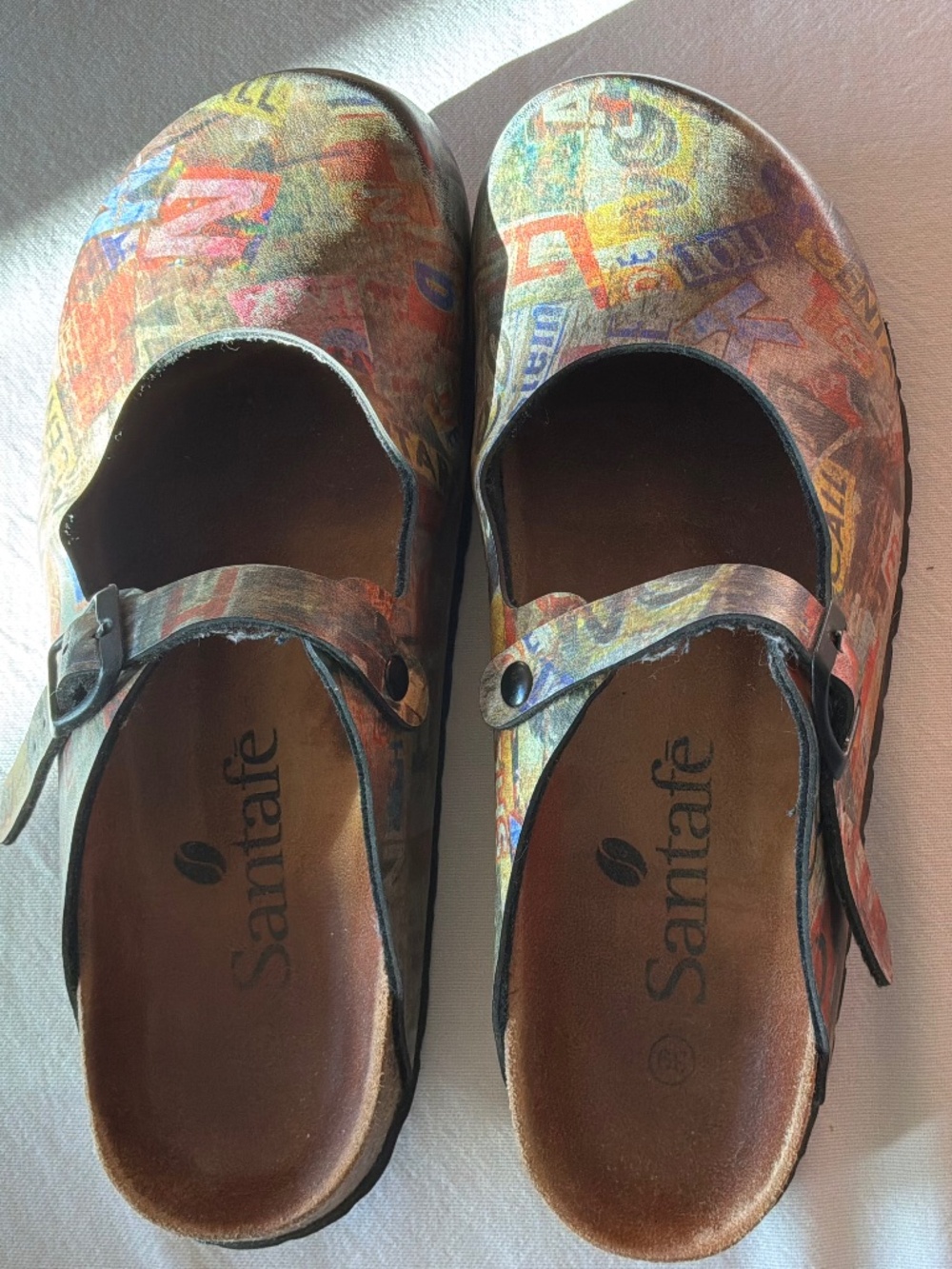 Mary Jane Clogs - size 39, Vintage Pattern, purchased in France